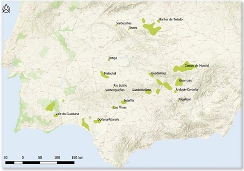 Mapa de ocorrência de lince-ibérico - 2022